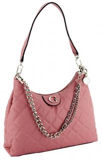 elegante Abendtasche mit Steppmuster Guess Gillian Apricot Fuchsia Rot
