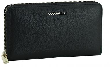 elegante Geldtasche schwarz Coccinelle Metallic Soft Leder