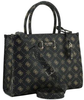 elegante Kurzgrifftasche Satchel Silia Aspresso Logo dunkelbraun