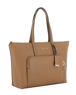 eleganter Shoppingbag Calvin Klein Must Shopper LG Pocket Tablet Business Caramel