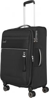 erweiterbarer Rollenkoffer M 67cm Travelite Miigo nachtschwarz Weichgepäck