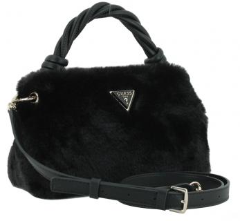 flauschige Felltasche schwarz glänzend Guess Shaida Black