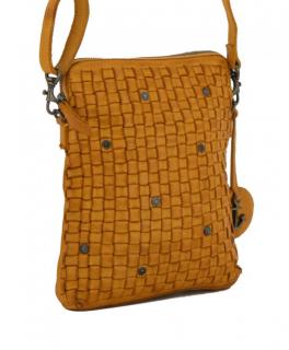 geflochtene Crossovertasche Harbour 2nd Ida Mustard dunkelgelb