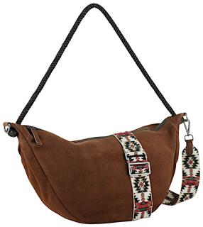 große Beuteltasche Harbour2nd Tiam Velours braun Flechtoptik