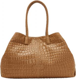 großer Shopper Liebeskind Chelsea Shopper Krokoprägung Golden Amber braun