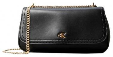 klassische Überschlagtasche Calvin Klein Convertible Chain Medium Black
