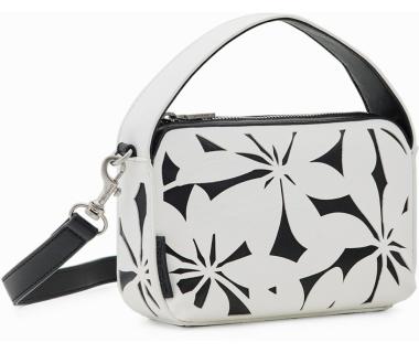 kleine Handtasche schwarz weiß Blumenmuster Desigual Onyx Narbonne Mini