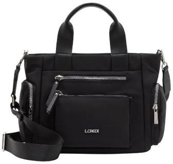 kompakte Damentasche L.Credi klassisch Nylon Odeta schwarz