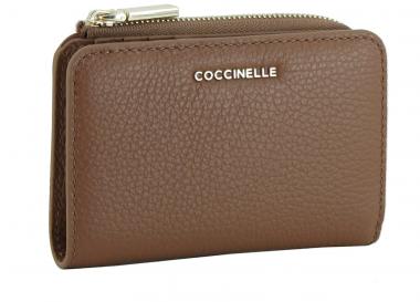 kompakte Geldbörse Echtleder Coccinelle Metallic Soft Small Cognac