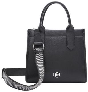 kompakte Handtasche L.Credi schwarz Phemia elegant zweigeteilt