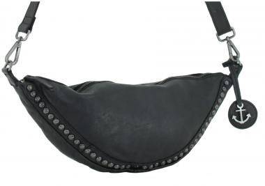 lässige Crossovertasche Nuri Ziernieten Harbour 2nd Dark Ash schwarz