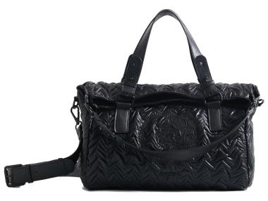 schwarz Kurzgrifftasche Stickerei Knitterlook Desigual Azalea Loverty