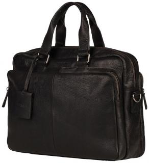 schwarze Ledertasche Burkely Antique Avery Laptop 15,6 Zoll