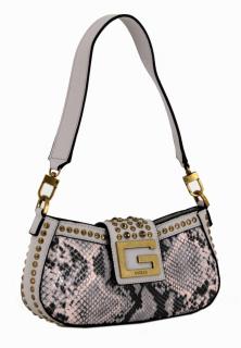 stylische Ausgehtasche Guess Bling Animalprint Pastell Rosa Phyton