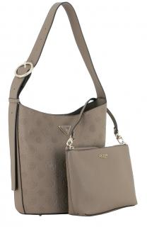 trendige Bucket Bag Guess Cresidia II Dark Taupe Logo