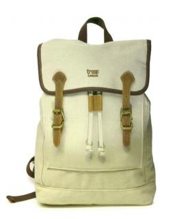 troop Rucksack Überschlag Canvas Leder Washed Stone