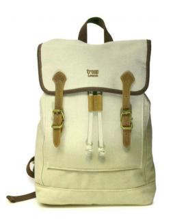 troop Rucksack Überschlag Canvas Leder Washed Stone