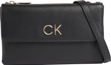 zweigeteilte Crossovertasche Calvin Klein Re-Lock Überschlag schwarz