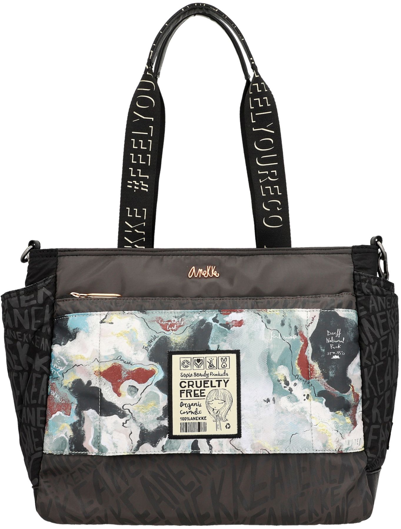 Anekke Beuteltasche Öko Nature Woods Black Nylon