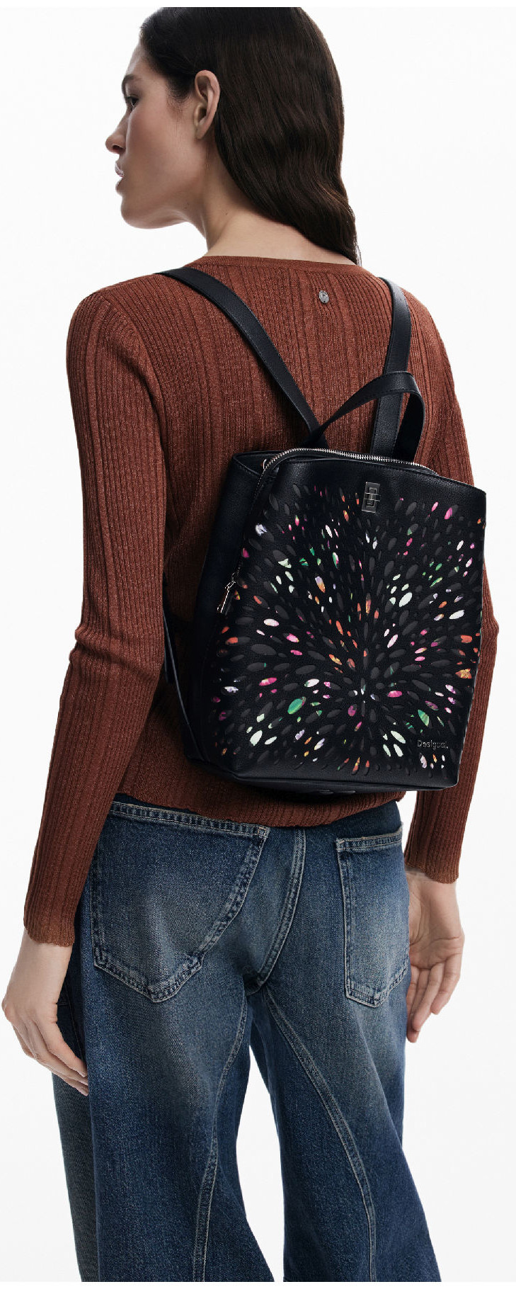 Blackwell Damenrucksack schwarz Desigual Stanzungen bunt Sumy Mini
