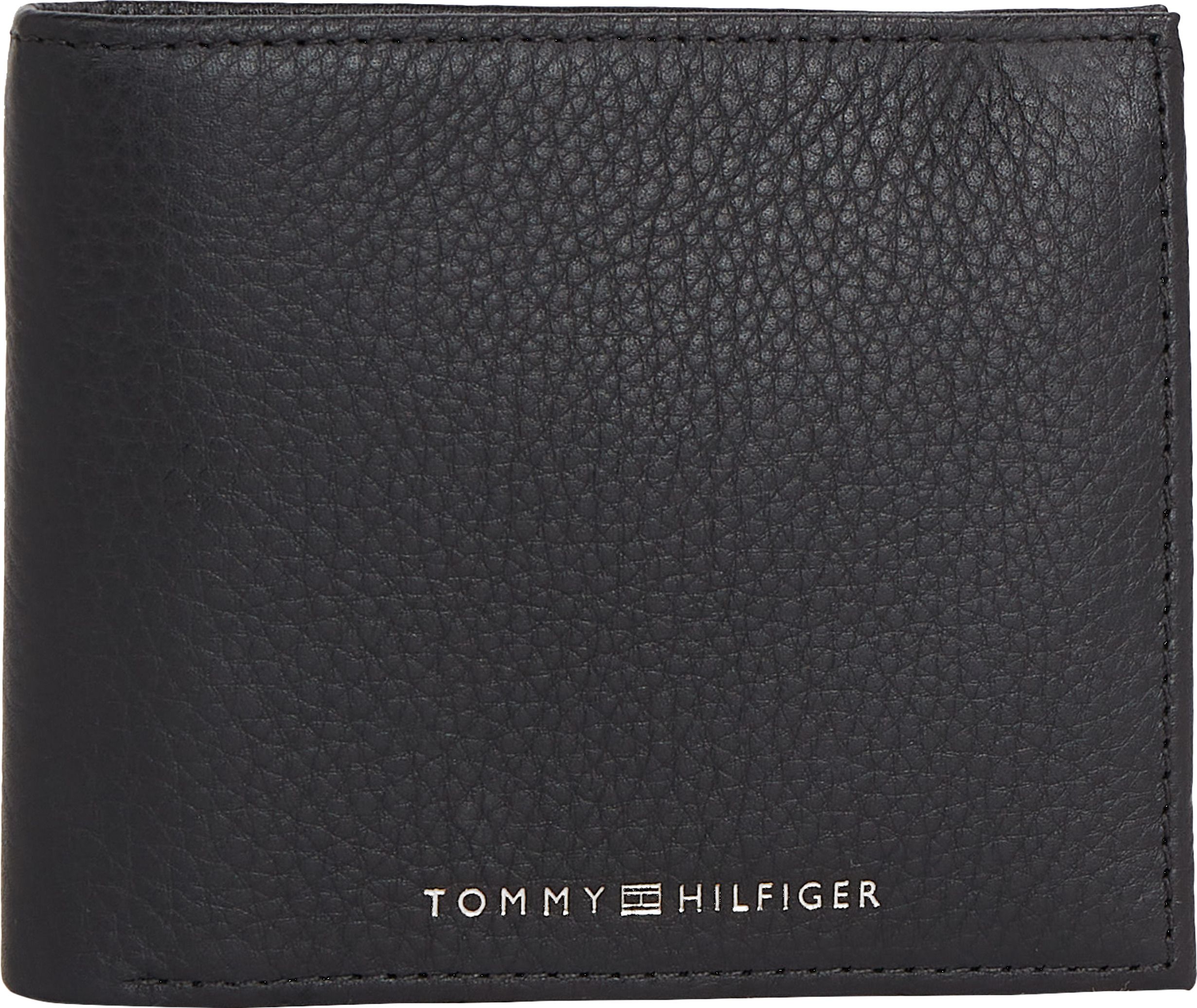 Brieftasche Premium Leder Hilfiger Tommy Bifold Schwarz RFID