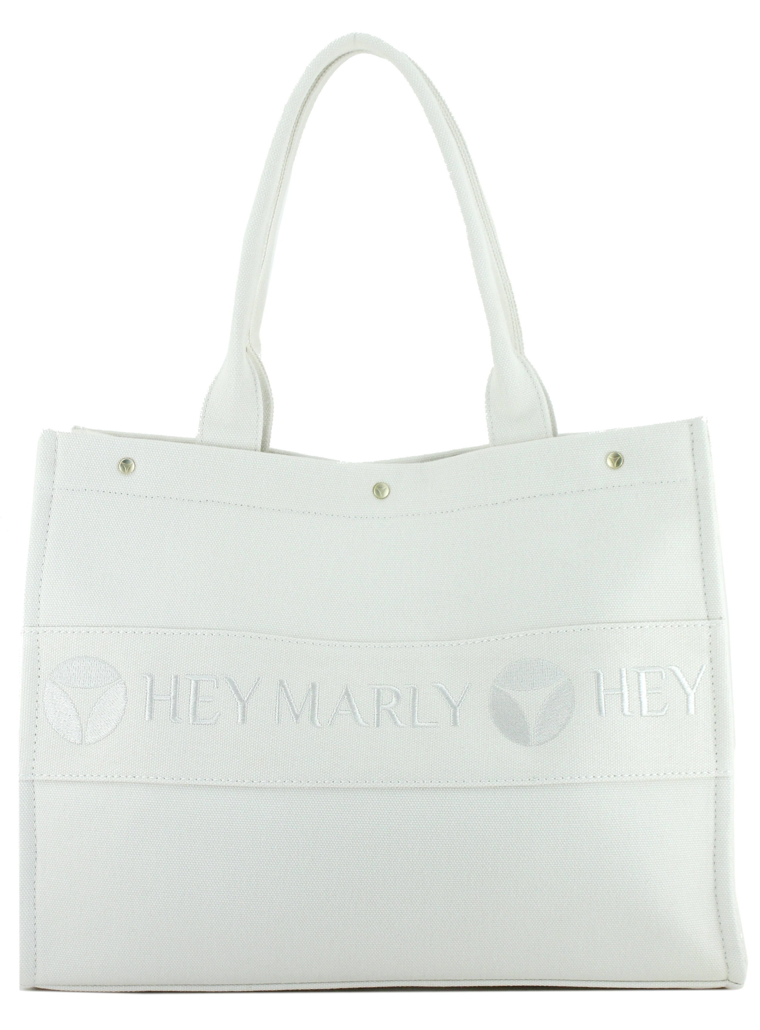 Canvasshopper hellbeige Tote Bag Crema Hey Marly Logostickerei