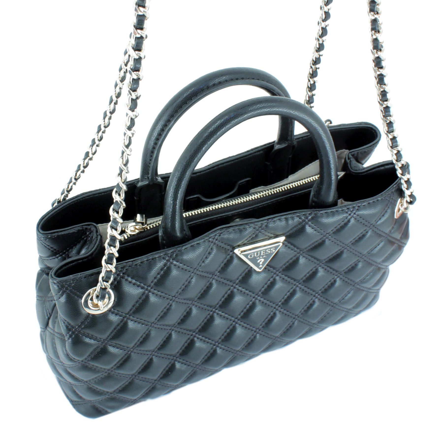 Guess Shopper Steppoptik Damen Henkeltasche Guess Giully Black