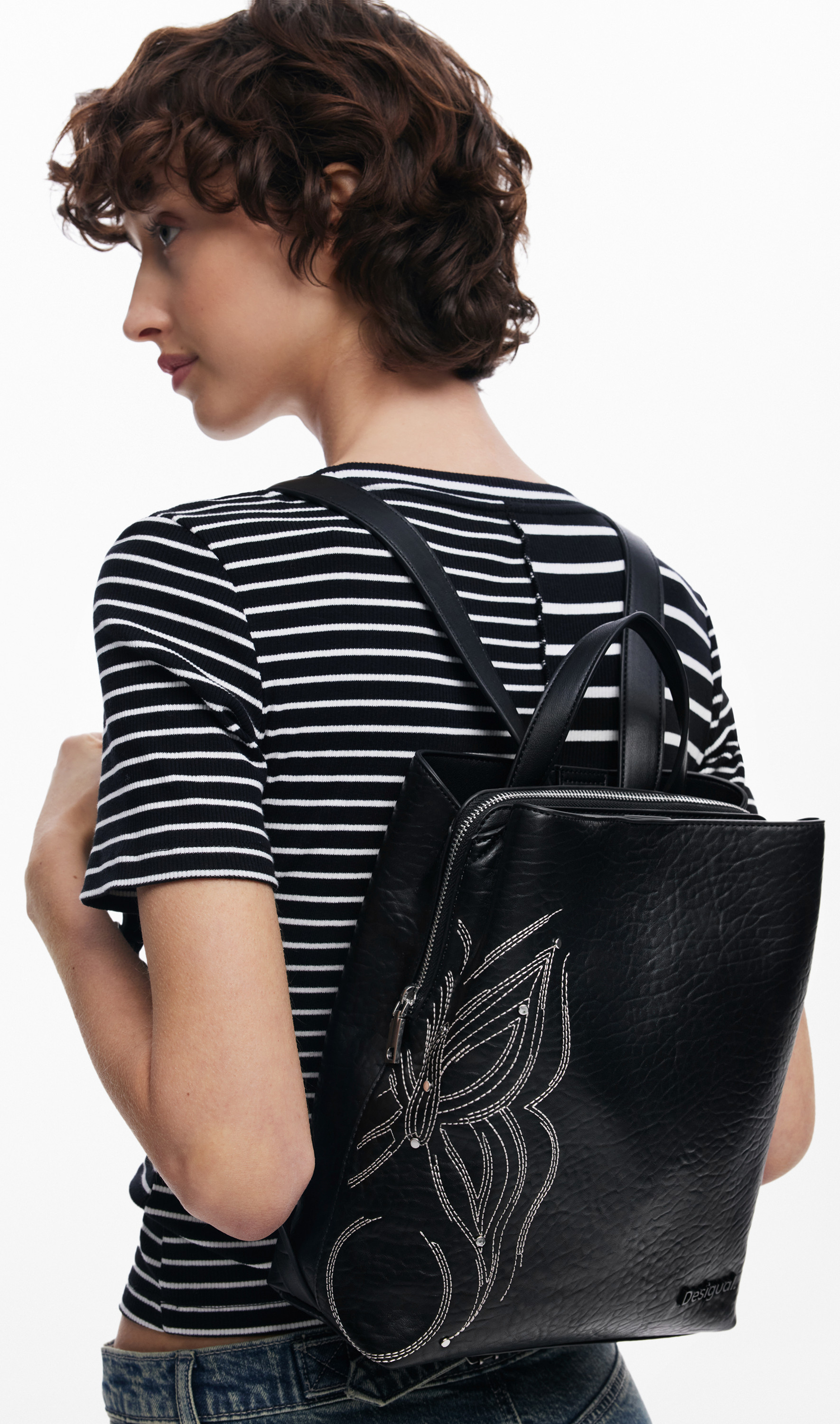 Handtasche Damen Rucksack Mit Nieten Damenrucksack Desigual