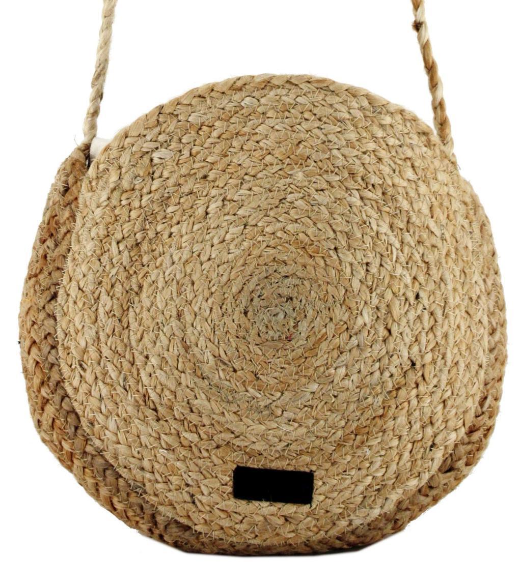 Desigual runde Korbtasche Jute Desigual Tulum Rounded Fransen Muscheln