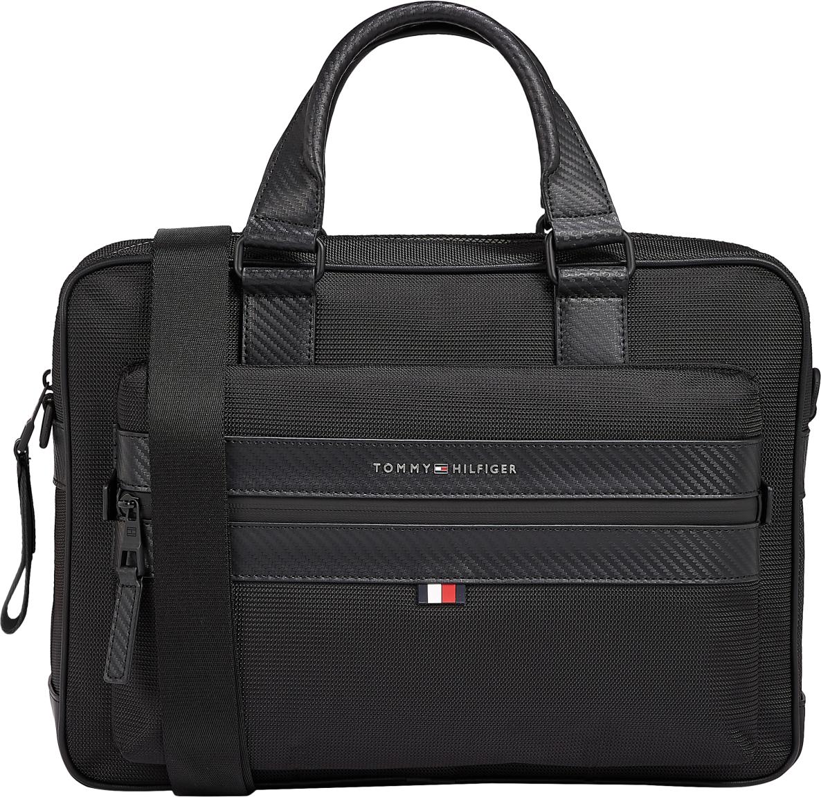 Herren Businesstasche Tommy Hilfiger Elevated Nylon Computer Bag schwarz