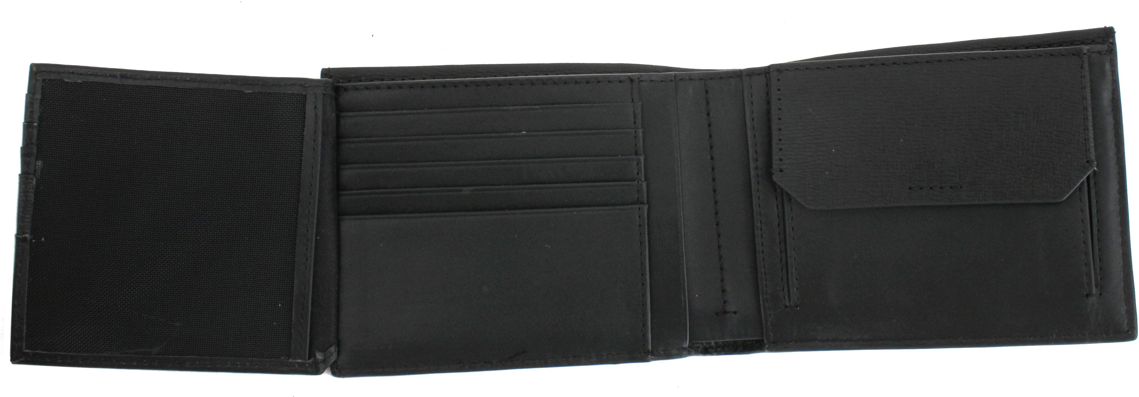 Herrenportemonnaie Calvin 10CC Median Leder schwarz Trifold Klein