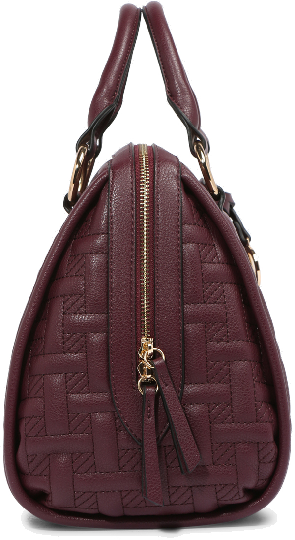 Bowlingbag Jutta Aubergine Steppnähte violett vegan