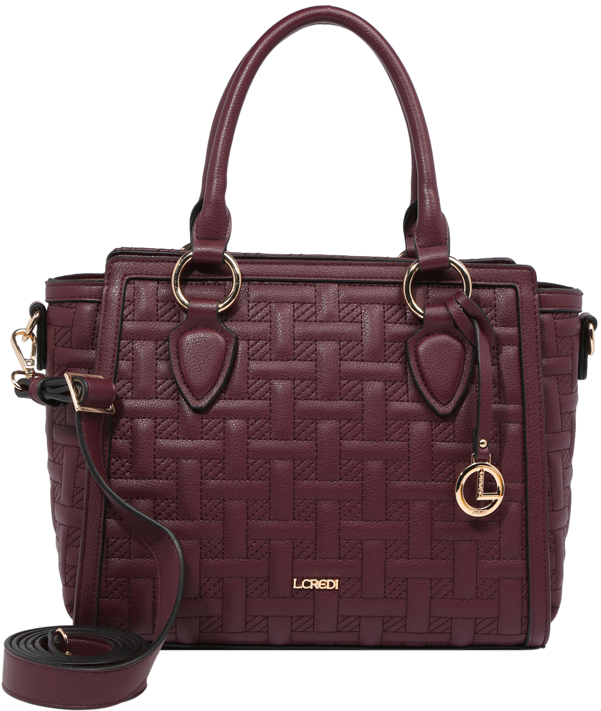 gesteppte Handtasche Jutta Aubergine veganes Material