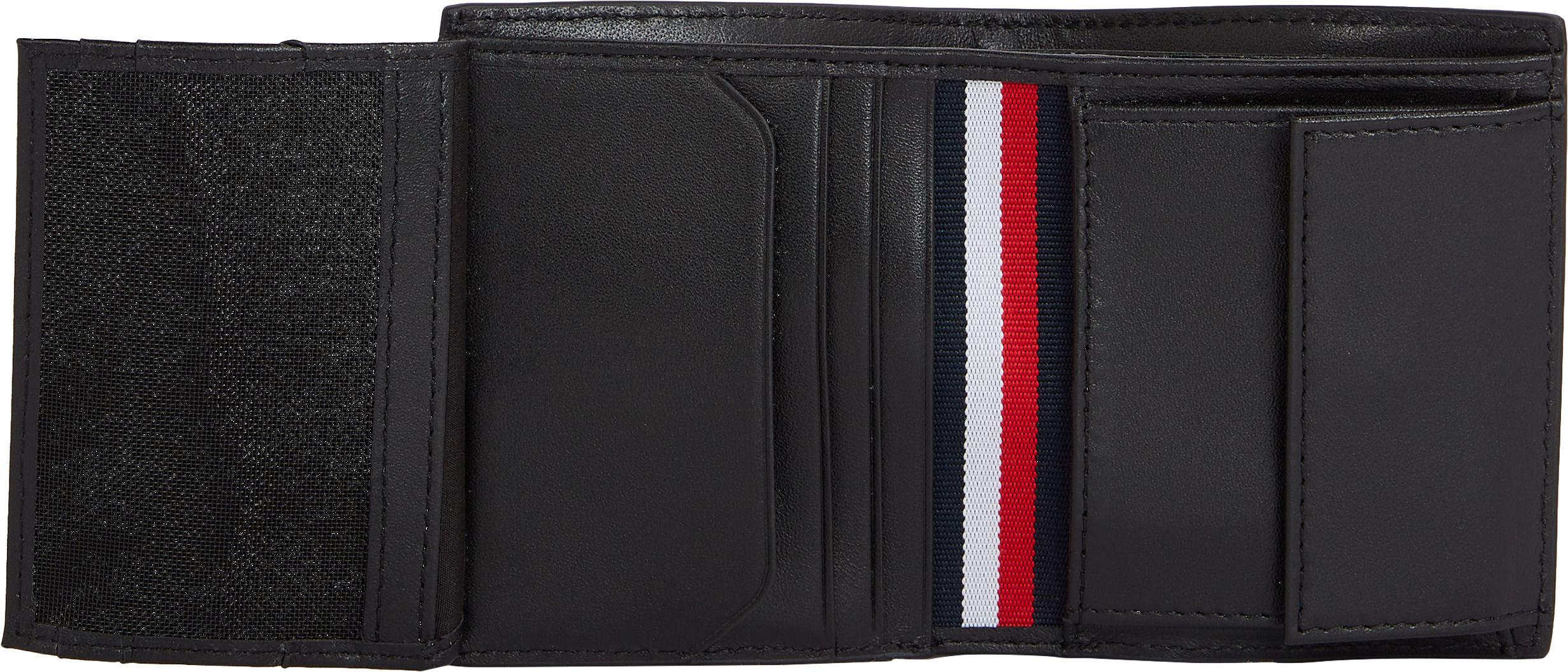 Leather Trifold Geldbörse Herren Tommy Hilfiger Schwarz