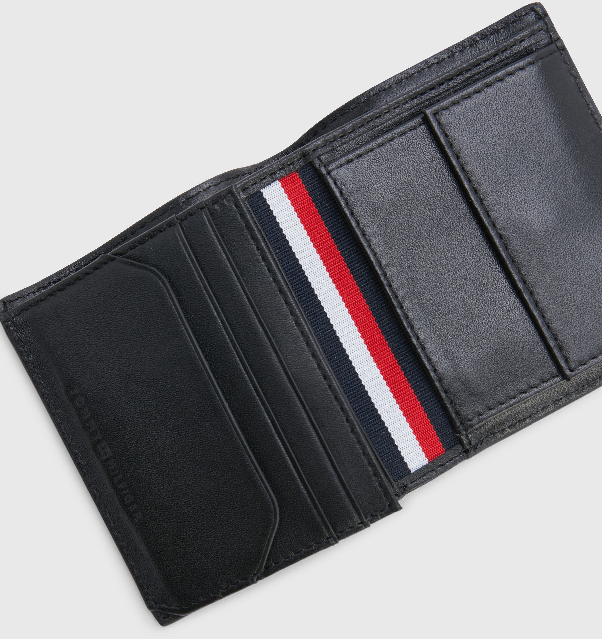 Leather Trifold Geldbörse Herren Tommy Hilfiger Schwarz