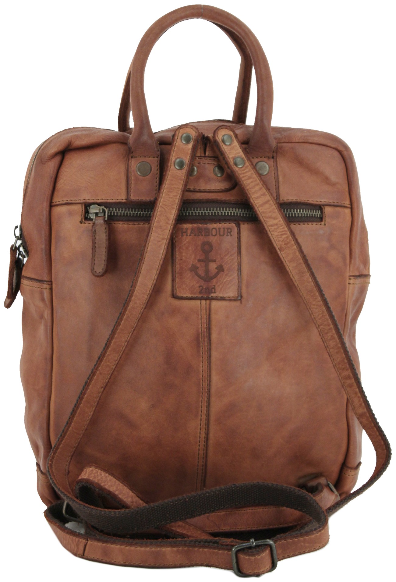 Lederrucksack schwarz Quinn Urban Poets Vintagelook Harbour 2nd