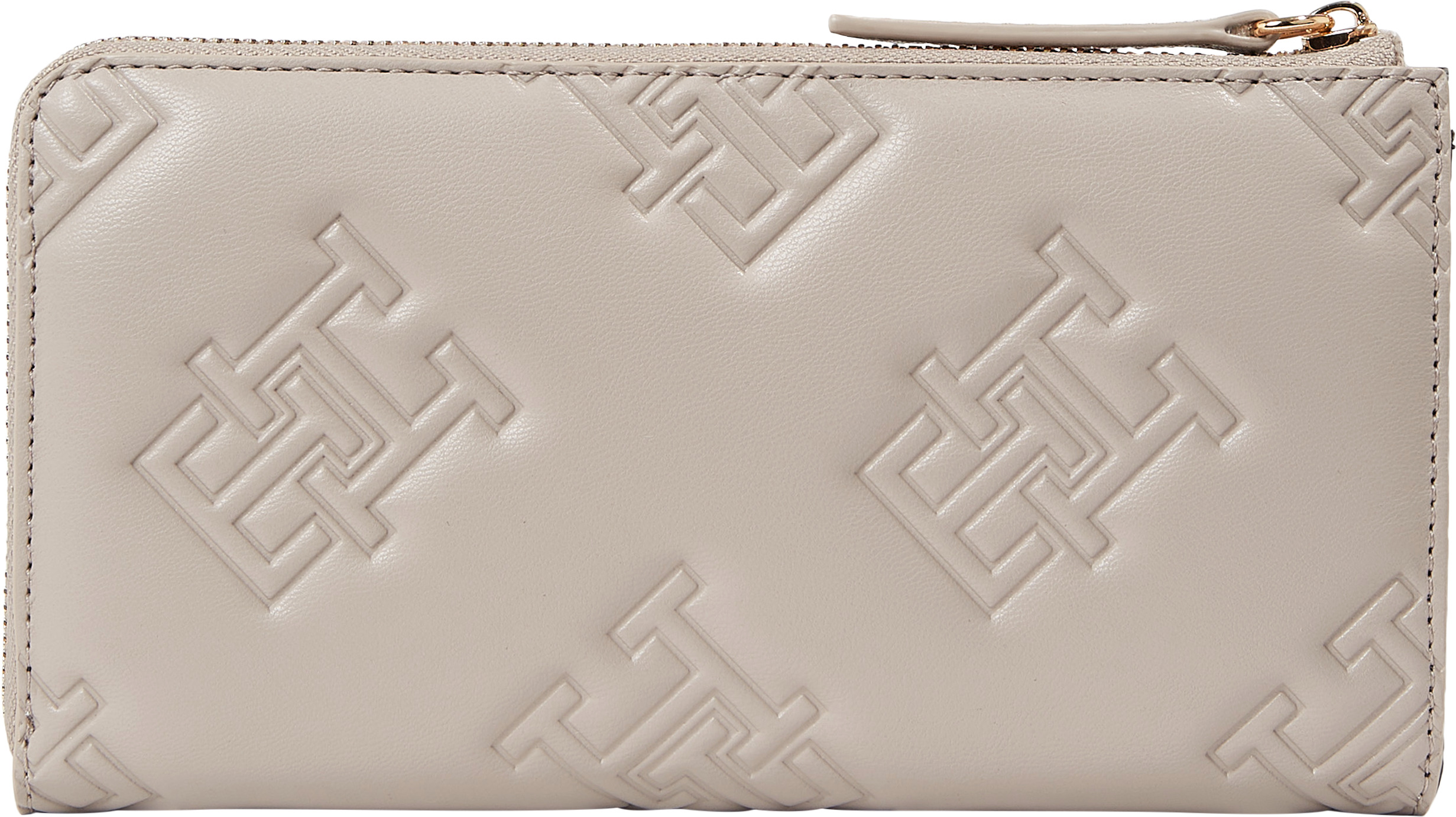 Tommy Hilfiger Longwallet TH Refined Large ZA Mono smooth taupe 
