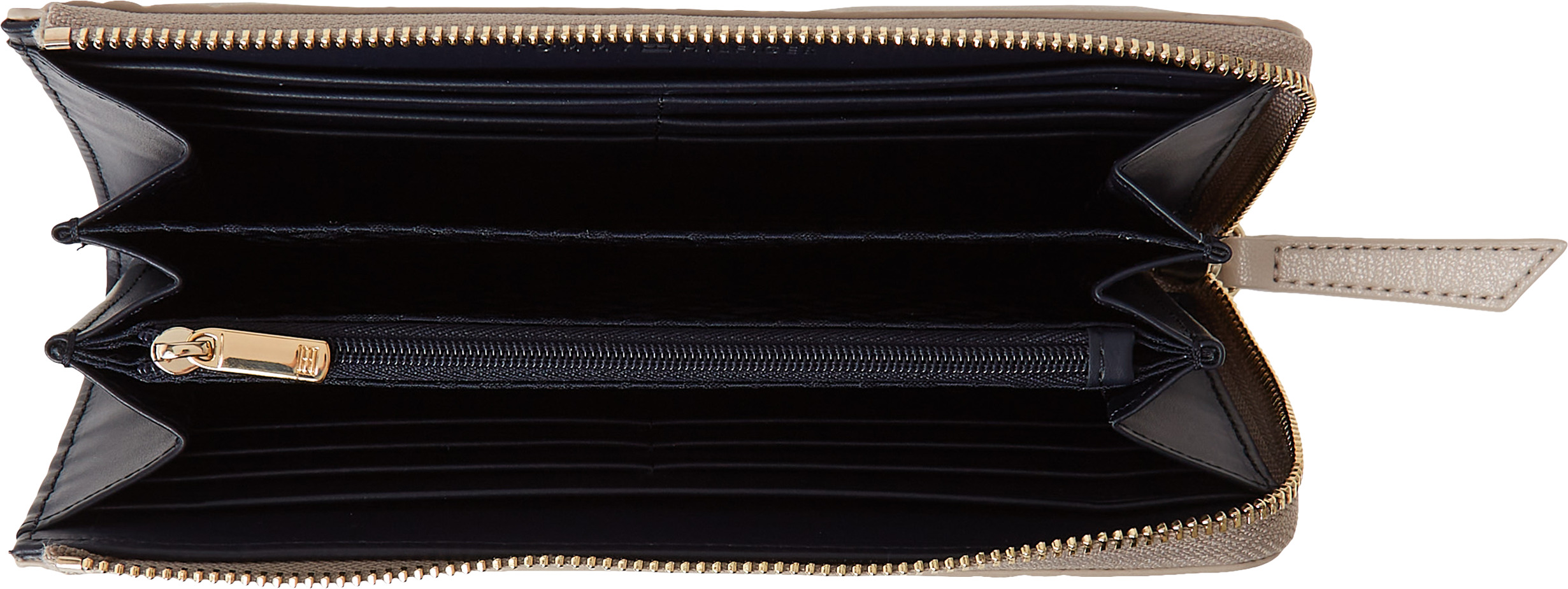 Tommy Hilfiger Longwallet TH Refined Large ZA Mono smooth taupe 