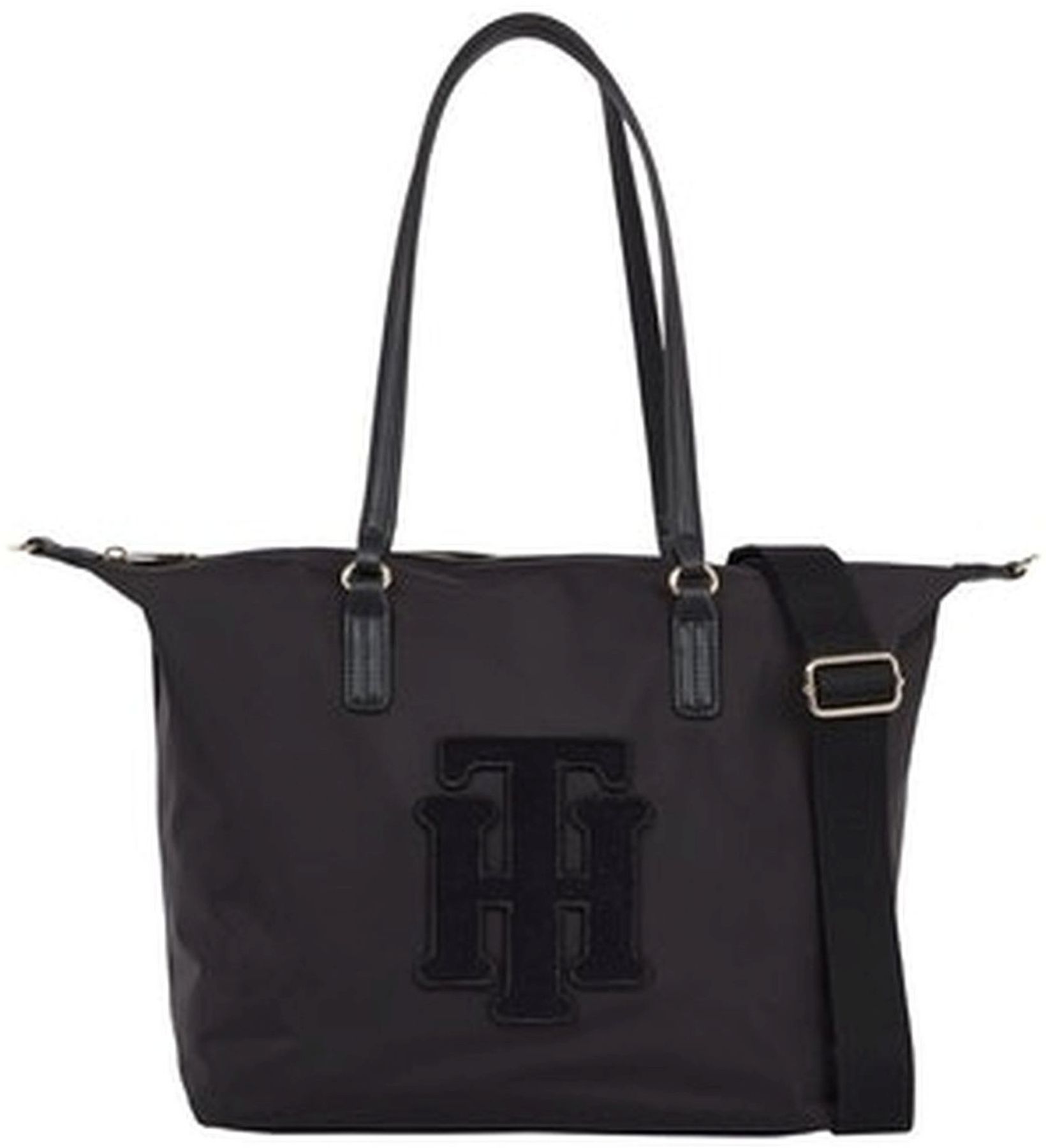 Tommy Hilfiger Shopper Black Poppy Tote Applique Schwarz 