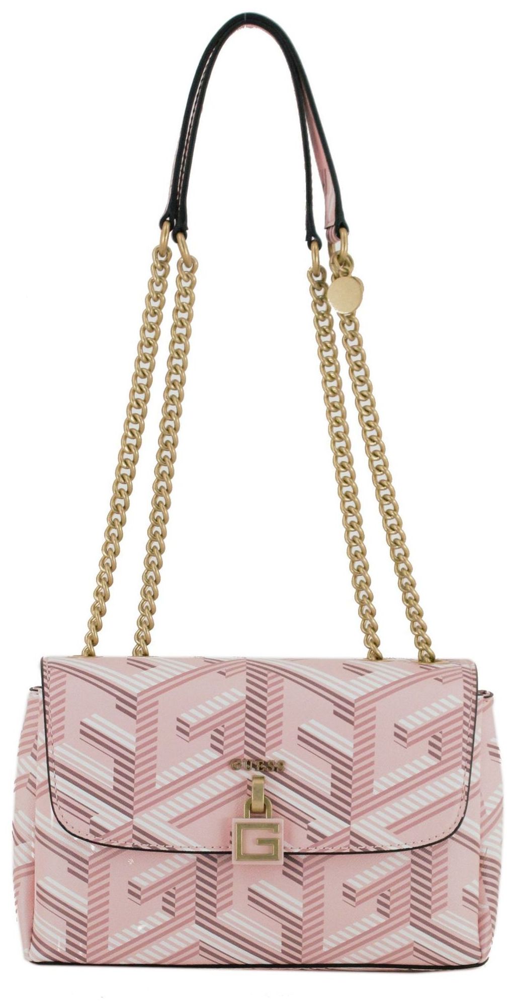 Überschlagtasche Kettenhenkel Guess Montreal rosa Logoprint 