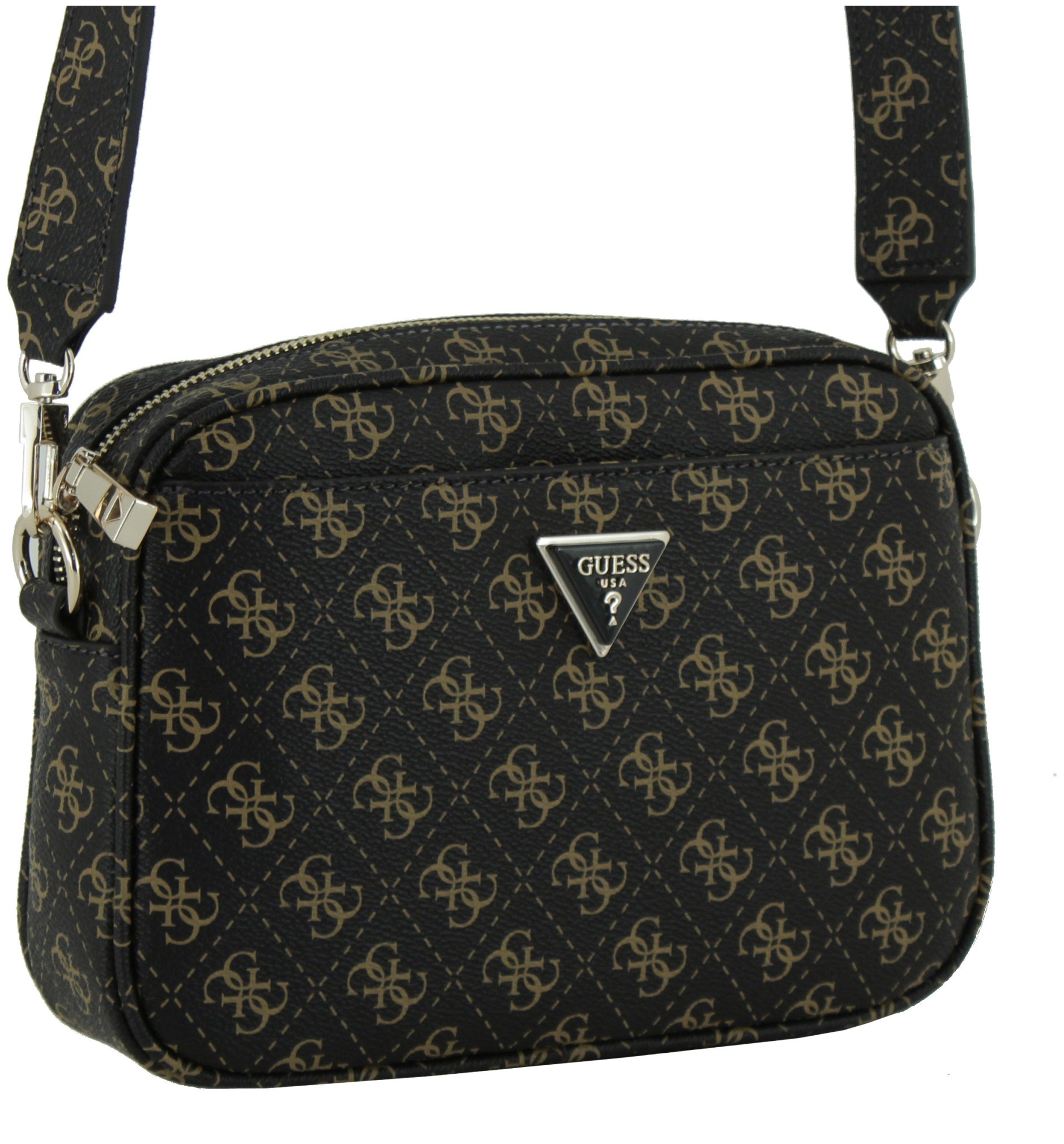 Umhangetasche Logoprint Brown Logo Guess Meridian Camera Bag