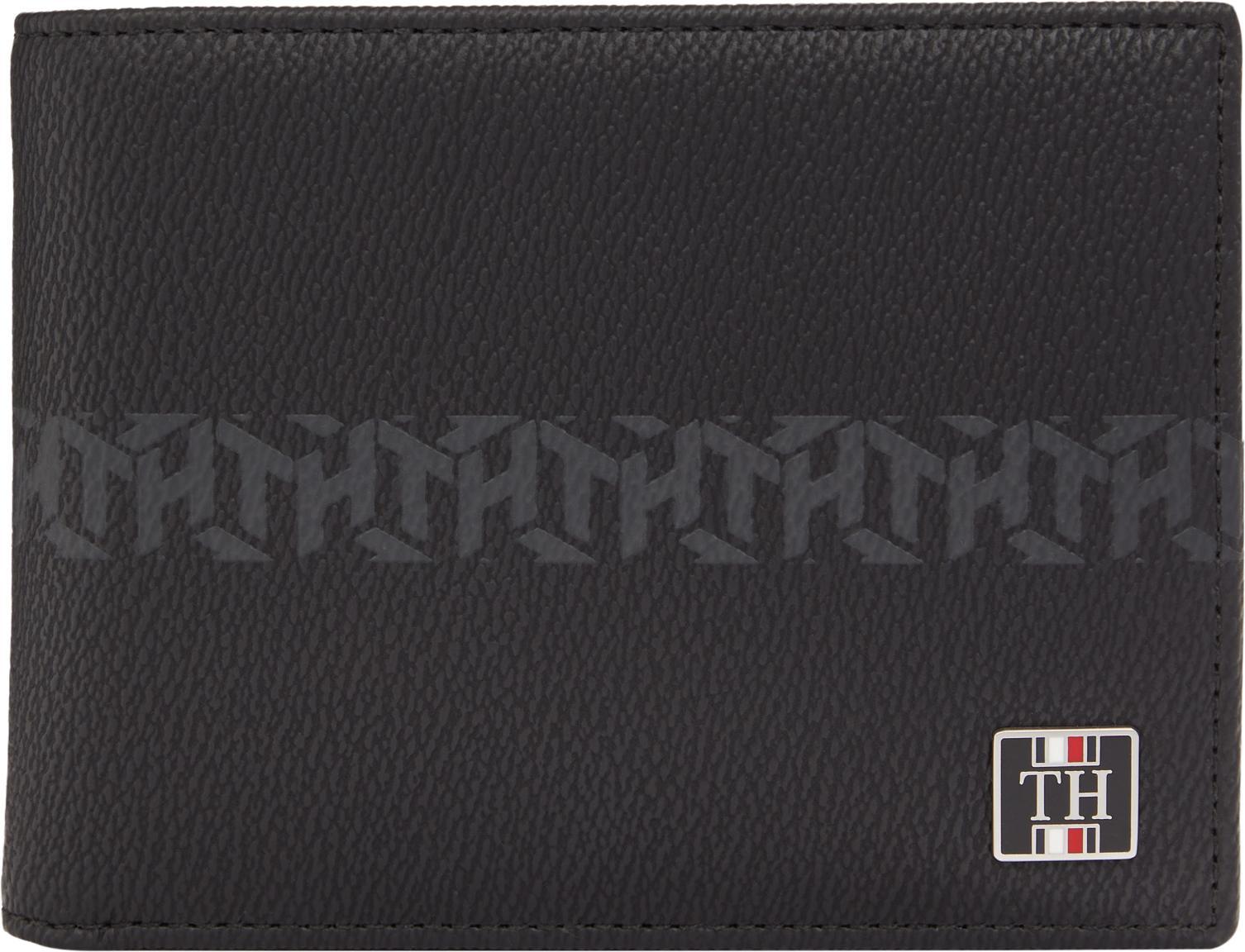 strukturiete Leder Brieftasche Herren Tommy Hilfiger Monogram  