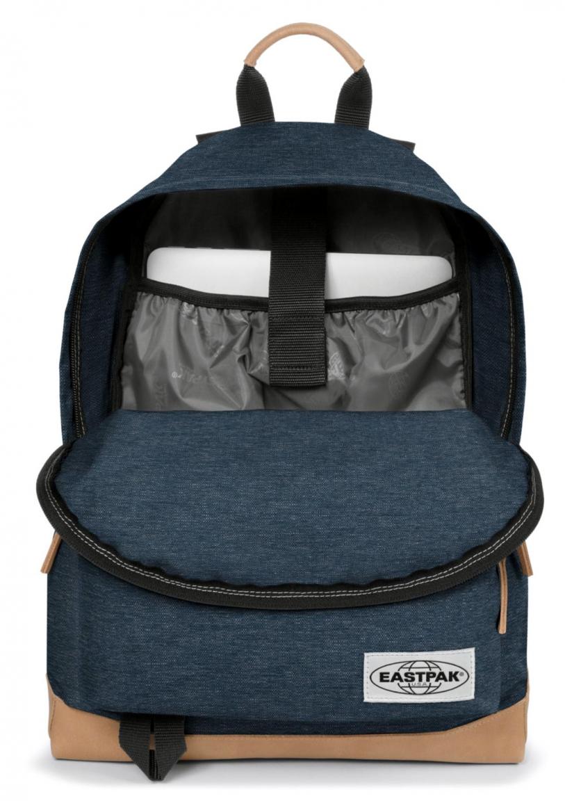 Rucksack Eastpak Wyoming Rucksack mit Lederboden Into Navy Yarn Bags