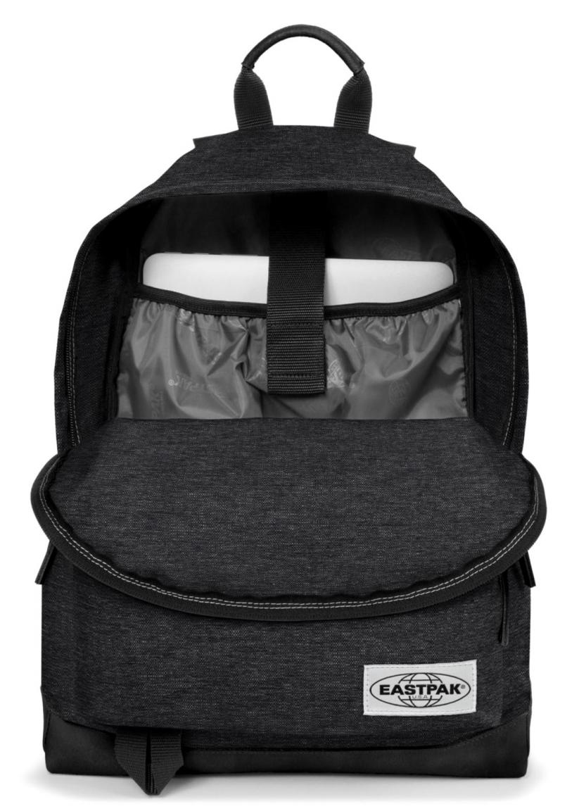 Eastpak Wyoming Rucksack Grau mit schwarzem Lederboden Bags & more