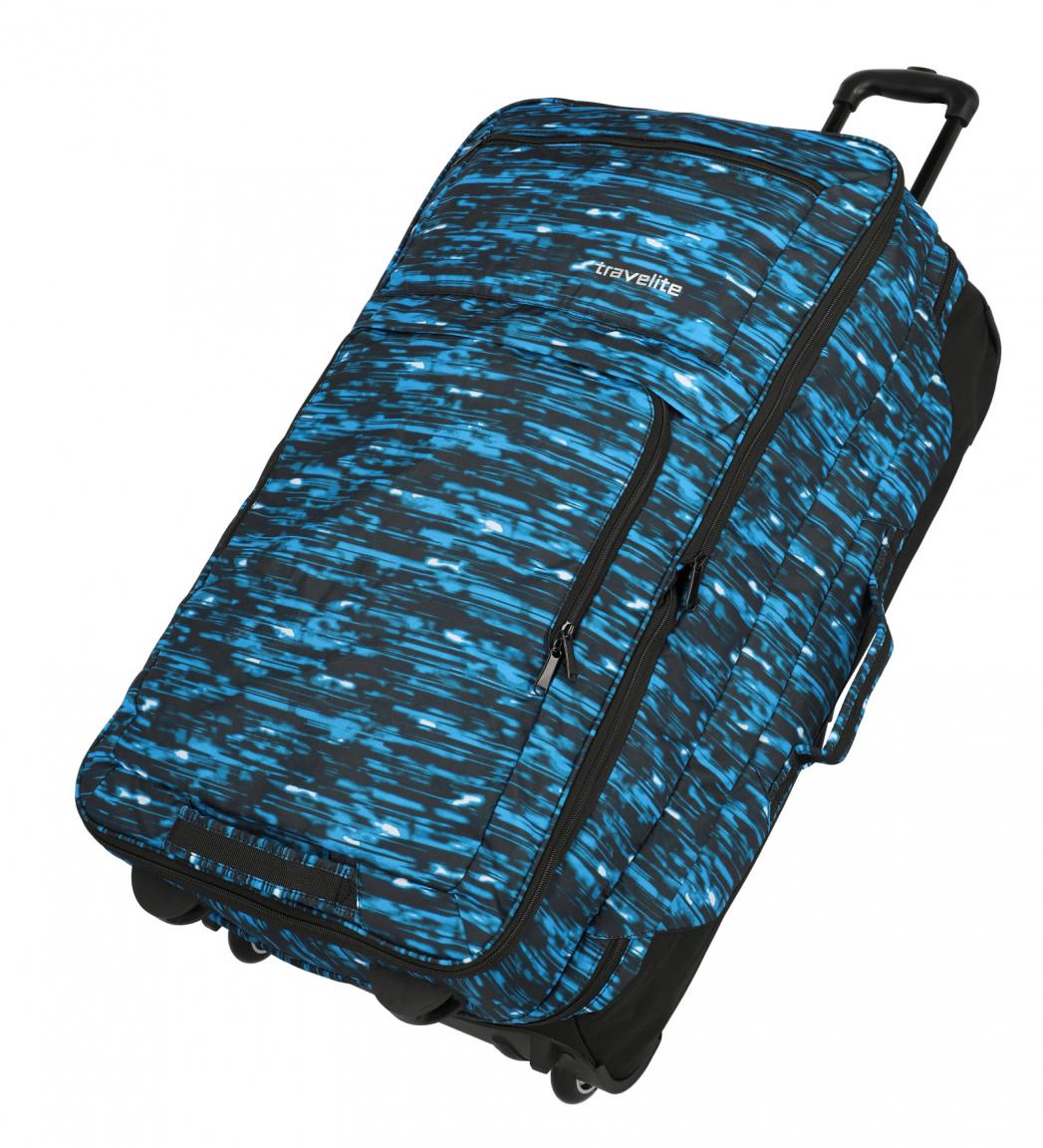 Travelite Reisetasche Basics Rollen erweiterbar Blau Druck - Bags & more