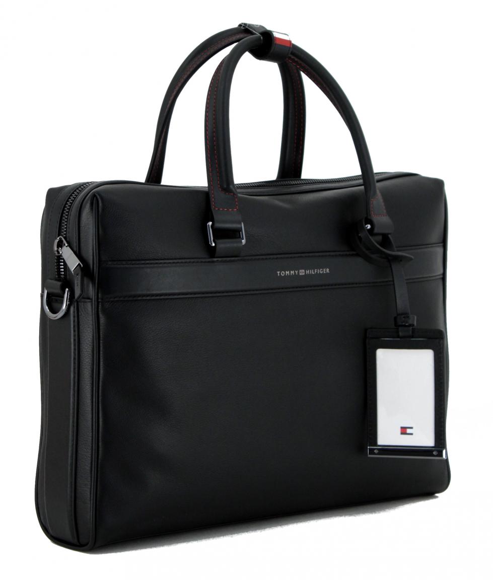 Laptoptasche Tommy Hilfiger Leather Computer Bag schwarz Bags & more