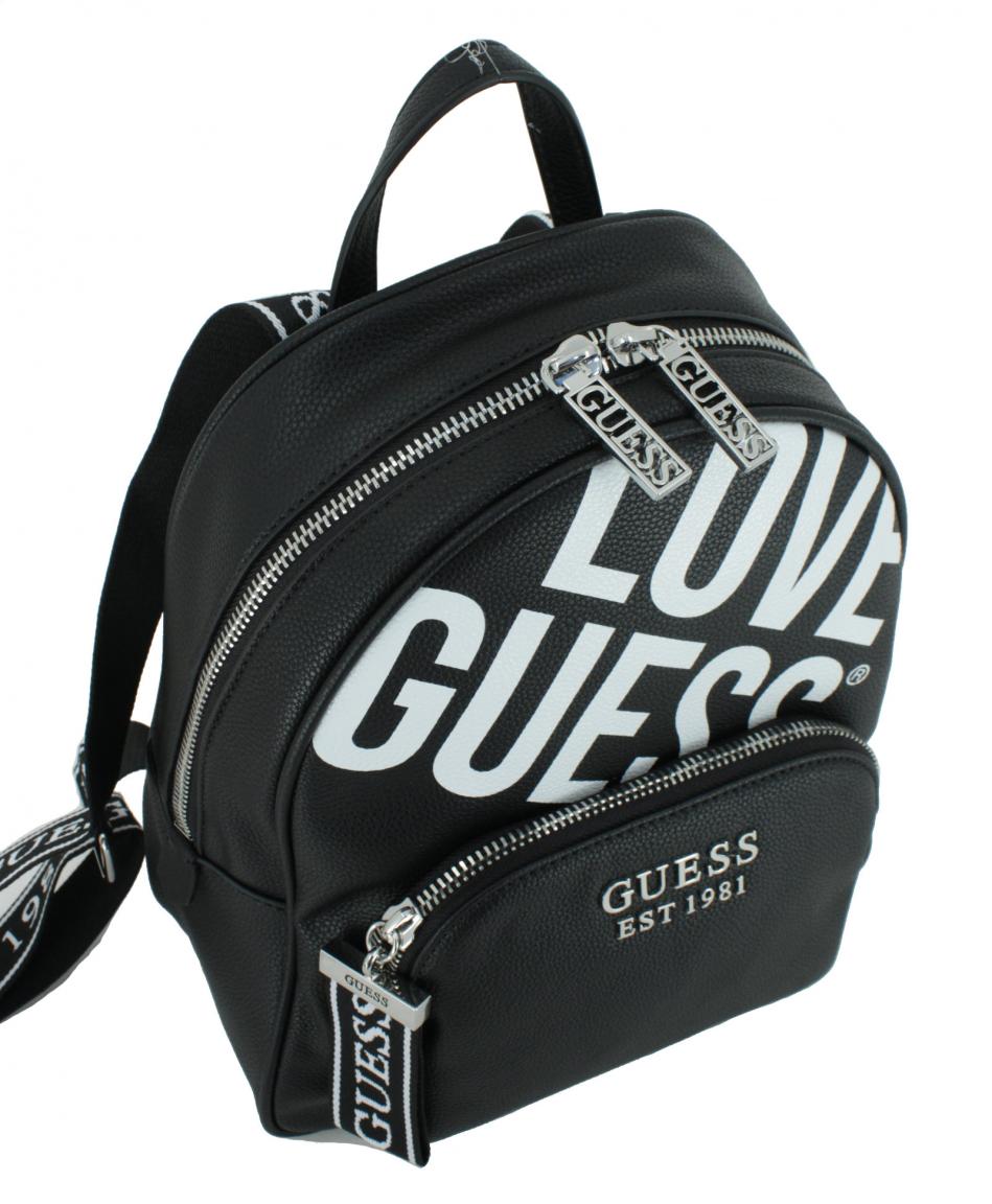 Guess Rucksack Haidee Backpack black schwarz/weiss Anhänger Bags & more