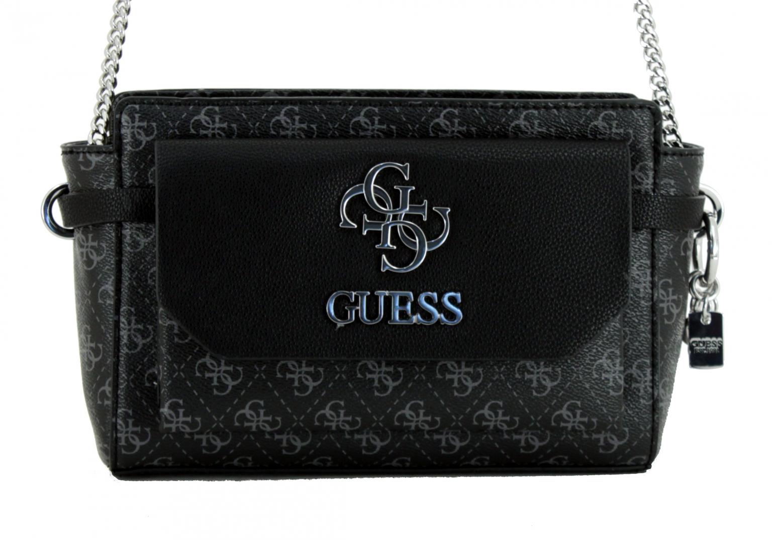 Umhängetasche Crossbody Top Zip Guess ESME Coal schwarz Bags & more