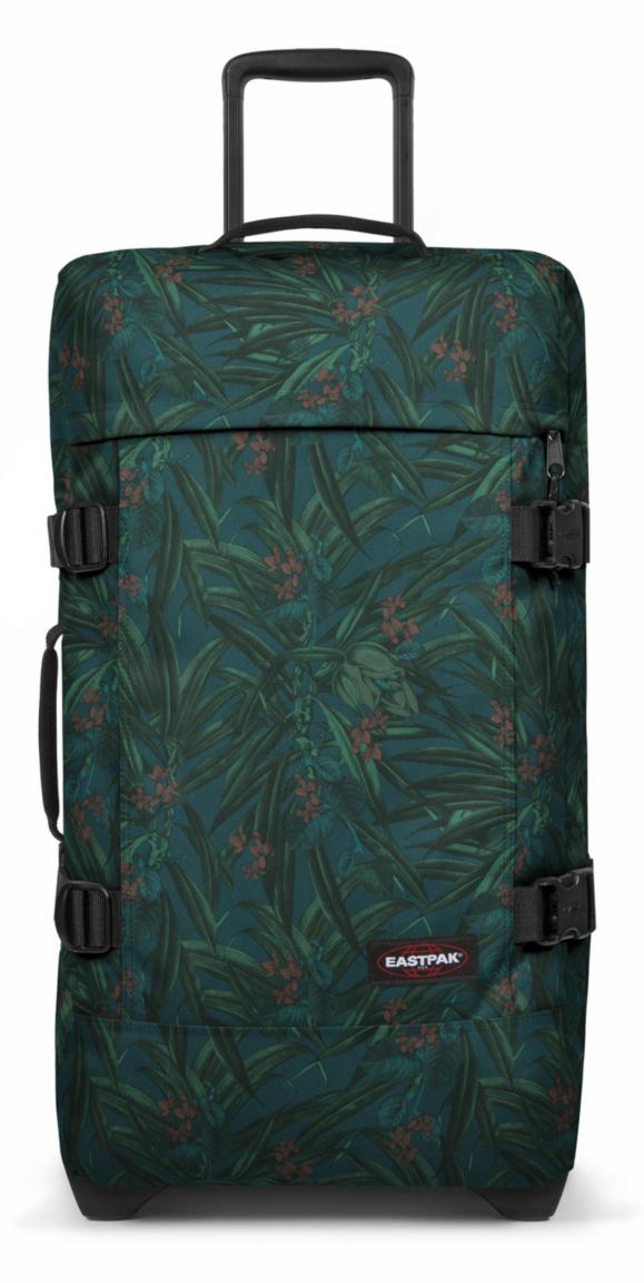 2-Rad-Trolley Reisetasche Blätter Blüten grün Eastpak Tranverz M