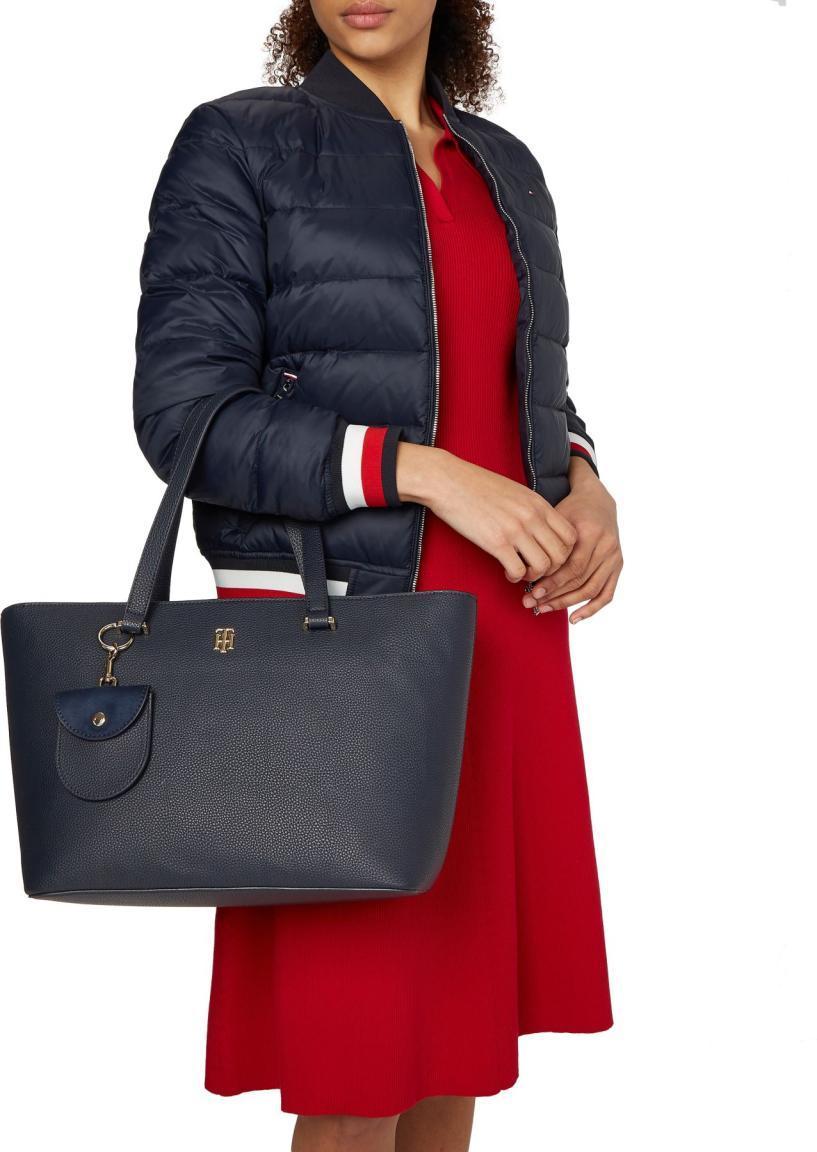 2. WAHL Shopper Tommy Hilfiger Joy Tote Mix Neutral Nude Veloureinlage Etui Anhänger